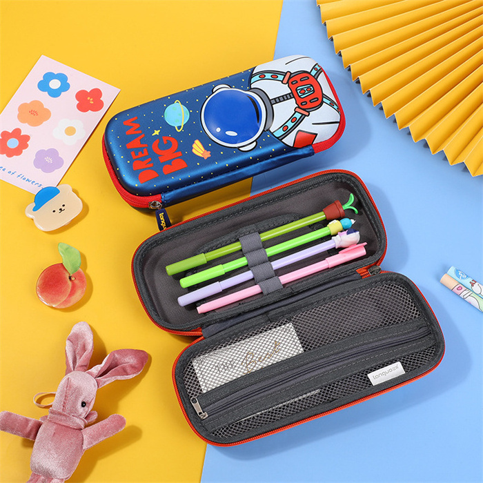 2024 New popular Space Ship Themed pen storage stationery multifunction EVA material zipper folding small pencil box for school