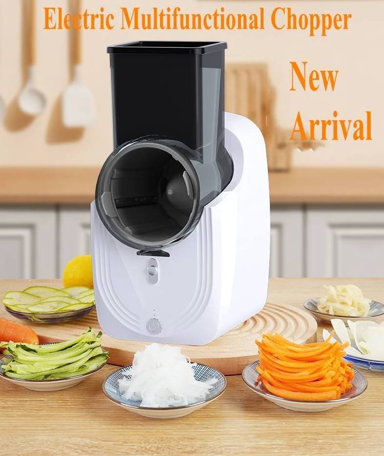 Electric Stainless Steel Blade Vegetable Chopper Fruit Cutter Food Shred Slicer & Salad Maker Electric Cheese Grater