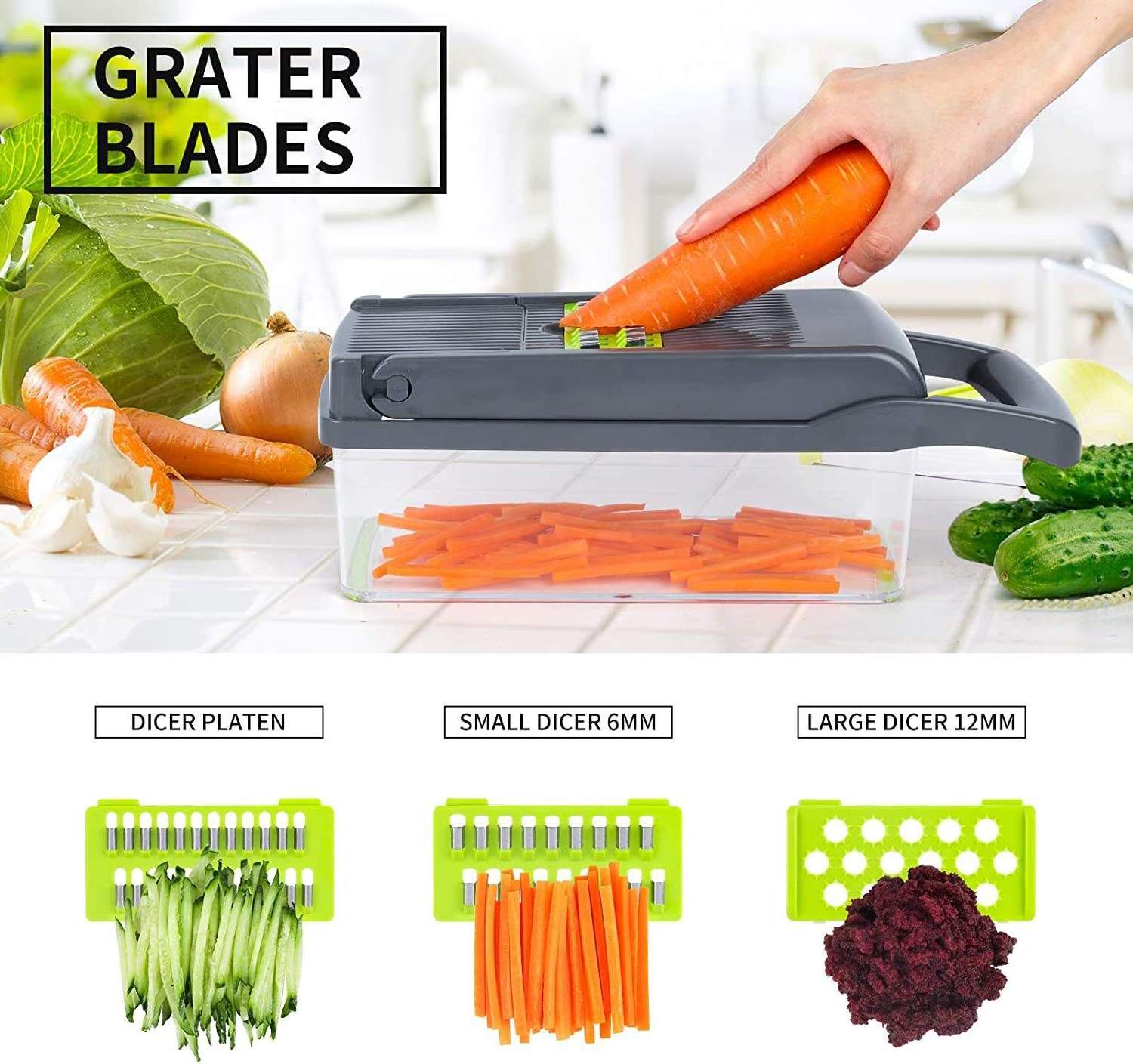 Wholesale Kitchen Multi 16 in 1 Manual Mandoline Fruit Vegetable Cutter Onion Dicer Veggie Slicer Vegetable Chopper