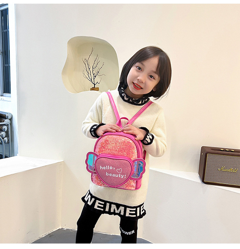 YUNCONG Casual Travel Trendy Knapsack Packsack Rucksack Haversack Schoolbag Children's Kids Sequined Shinny Backpack