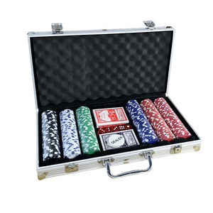 Yexi Casino Poker Chip Set Box with Playing Cards Dice 11.5g Casino Striped ABS Poker Chips Club Poker Chip for Table Game