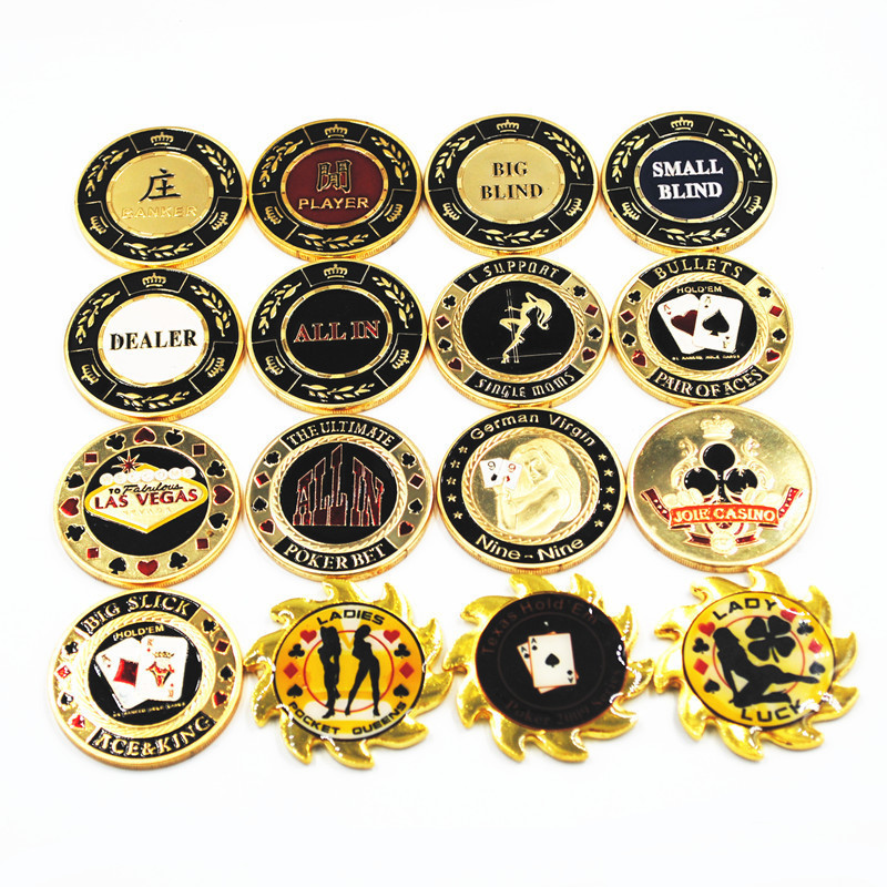 Yexi Texas Metal Poker Chips Holder Customized Blank Brass Custom Poker Coin Copper Enamel Gold Silver Poker Chips Coin Casino