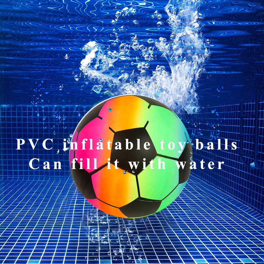 Yexi Rainbow Inflatable Ball Led Light 9inch 6inch Beach Ball Water Filling Wholesale Cheap Custom Logo PVC Toy Football AQ8A811