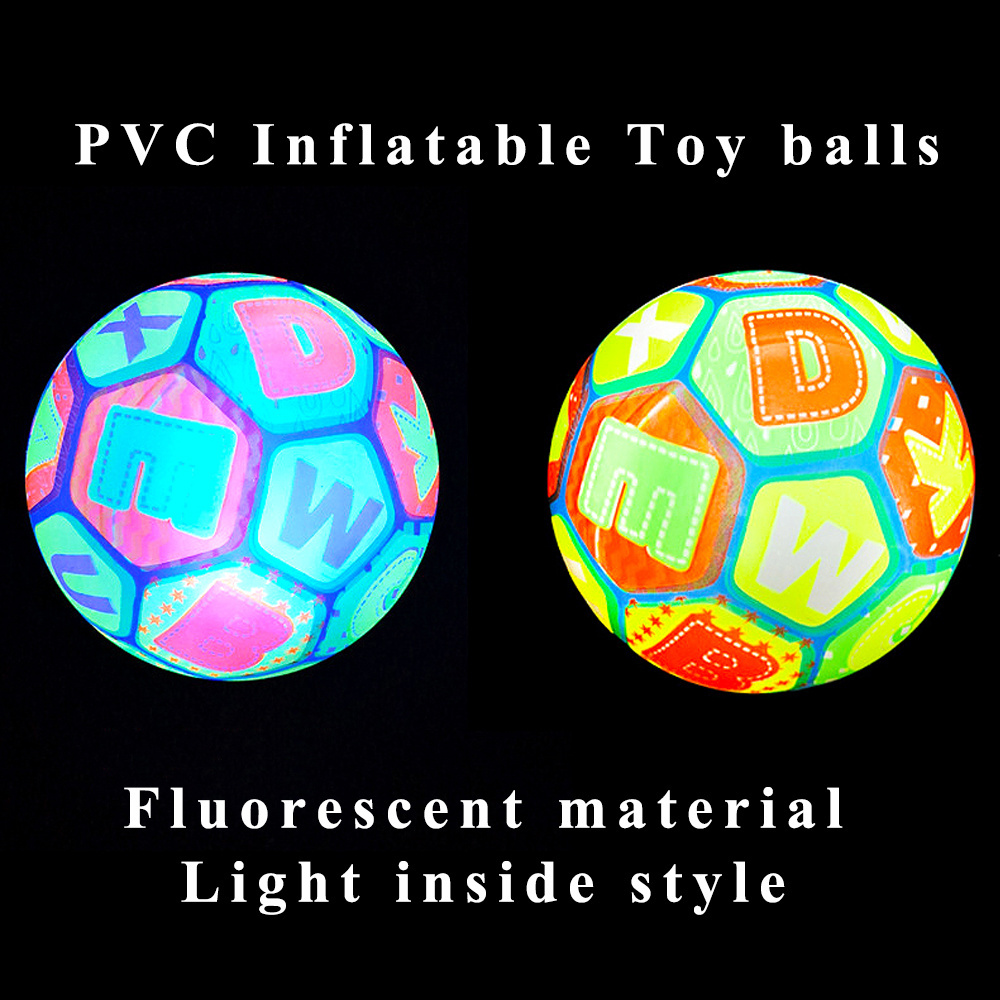 Yexi Rainbow Inflatable Ball Led Light 9inch 6inch Beach Ball Water Filling Wholesale Cheap Custom Logo PVC Toy Football AQ8A811