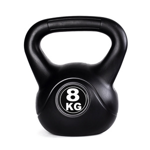 Yexi PVC PP PE Solid Kettlebell Fitness Equipment Cement Filled Kettle Bell Home Workout Free Weight Kettlebell for Gym Yoga 8KG