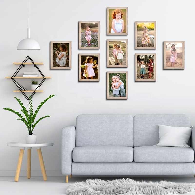 High Quality Photo Frame For Wedding/Home Decor Wholesale Wall Mount MDF Wood Wall Frames Home Decoration Living Room Canvas