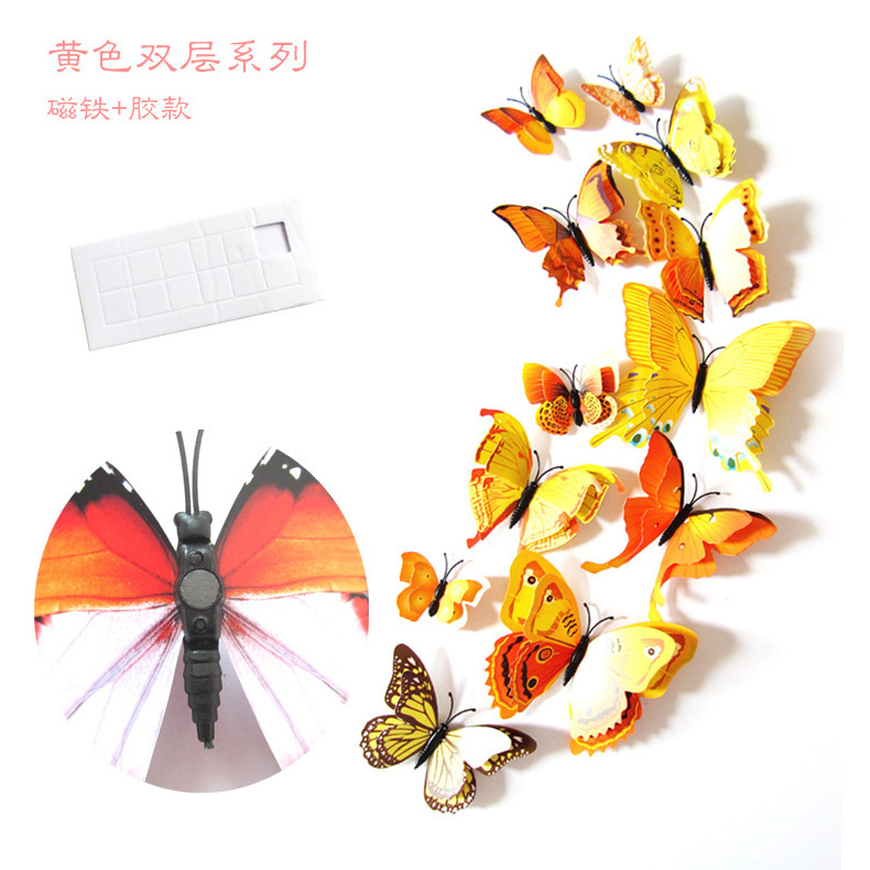 12 PCS/set House Decoration Magnet Butterfly Refrigerator Stickers Home Decor Removable 3D Wall Stickers Home Decor