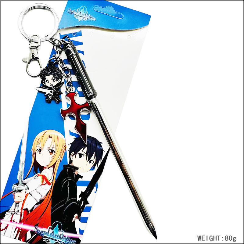 8 Designs Sword Art Online Keychain Cosplay Character Kirigaya Kazuto Yuuki Asuna Pendant Metal Keychains Anime Cloth Ornaments