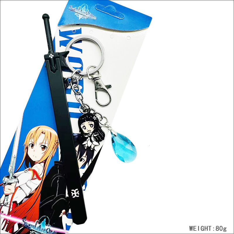 8 Designs Sword Art Online Keychain Cosplay Character Kirigaya Kazuto Yuuki Asuna Pendant Metal Keychains Anime Cloth Ornaments