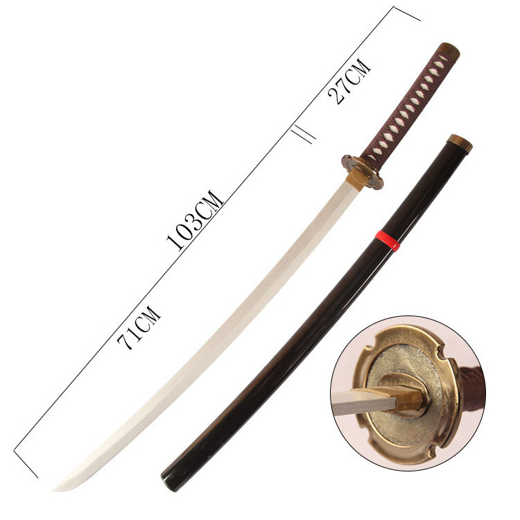 2 Designs 103cm Inuyasha Bakusaiga Bamboo Sword Anime Prop Iron Broken Tooth Weapon Sword for Fan Collection