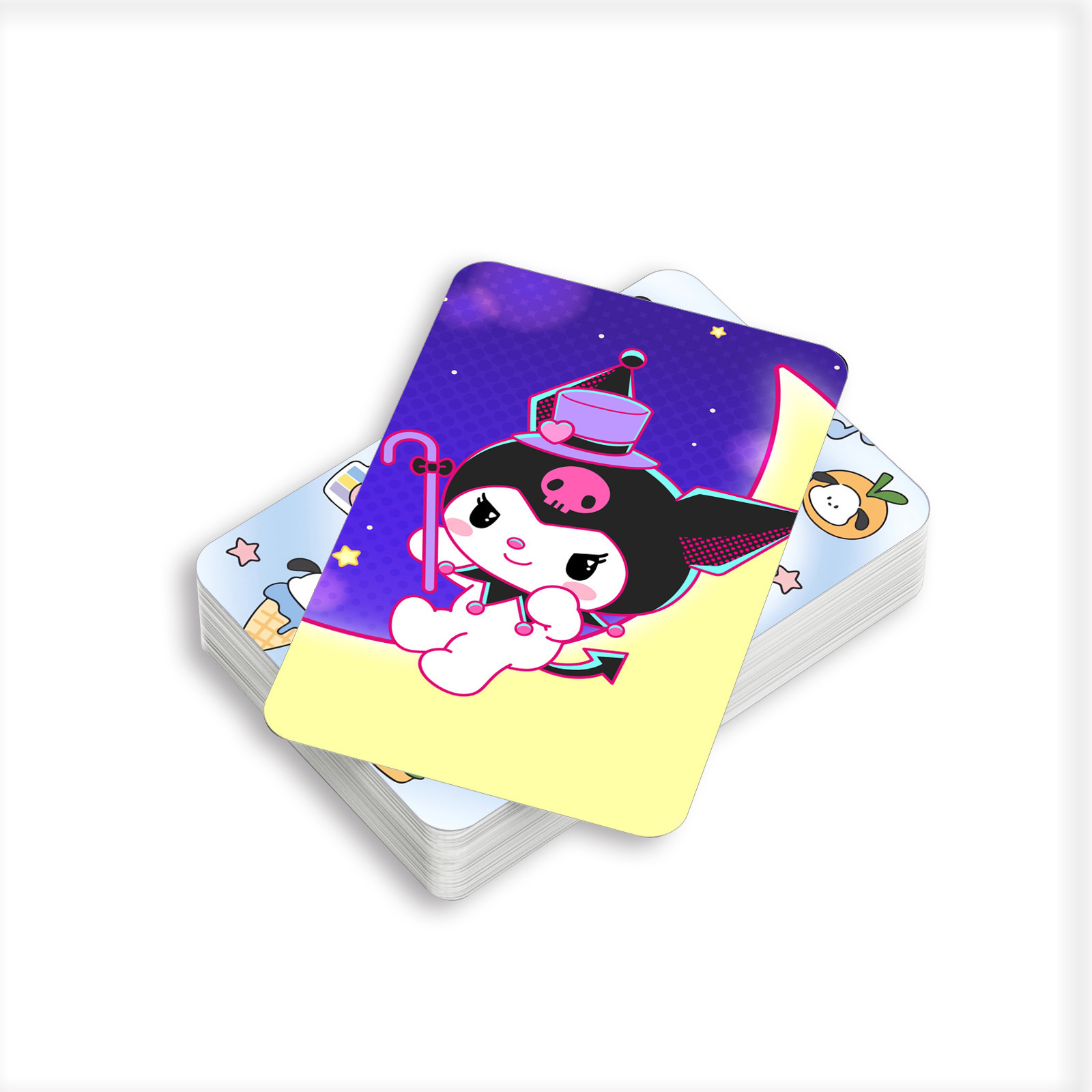 96pc/bag Hello Cat Custom Playing Card with Box Double Side HD Printing Lomo Card Anime  Kuromi Collection Postcard Cute Sticker