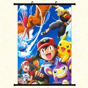 33 Designs Cosplay Video Game POKE Hanging Posters Anime Gaming Wall Picture Room Poster Hanger Decor