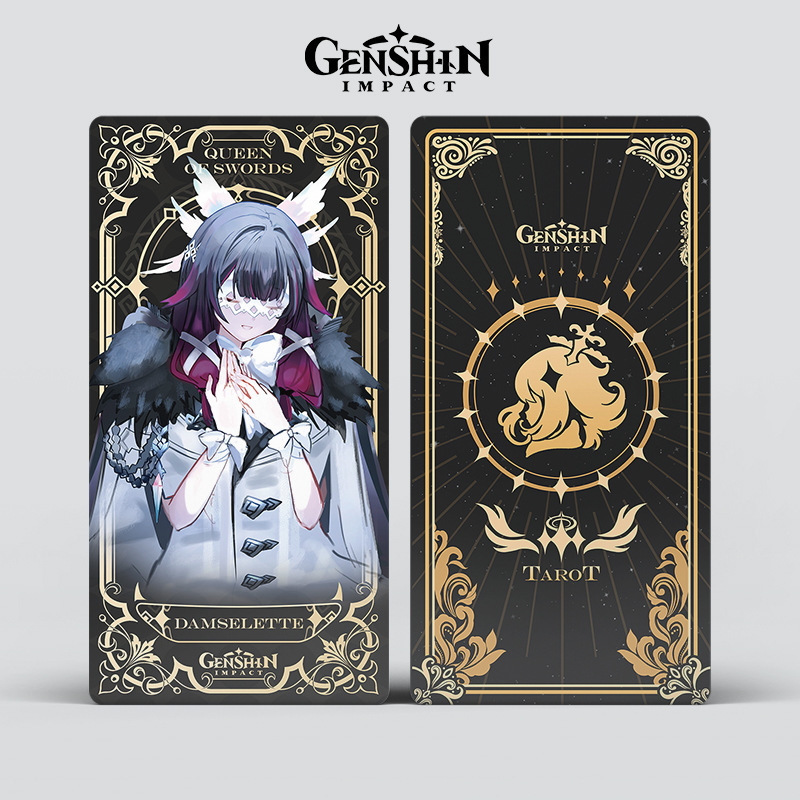 56pc/bag 14*7cm Anime Tarot Board Card Toy Genshin Impact Cartoon Nahida Minor Arcana Playing Game Card Collection lomo Card