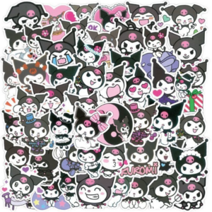 100pcs/bag cartoon cute kuromi graffiti stickers for luggage laptop skateboard refrigerator water bottle waterproof stickers