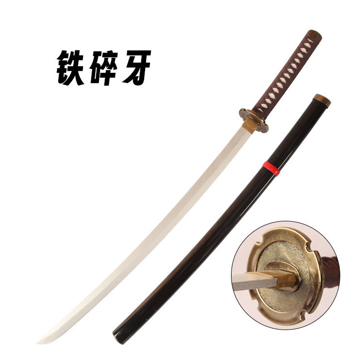 2 Designs 103cm Inuyasha Bakusaiga Bamboo Sword Anime Prop Iron Broken Tooth Weapon Sword for Fan Collection