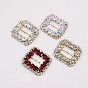 Shiny Shoes Decoration, Rectangular Rhinestone Crystal Buckle Rhinestone Belt Buckle