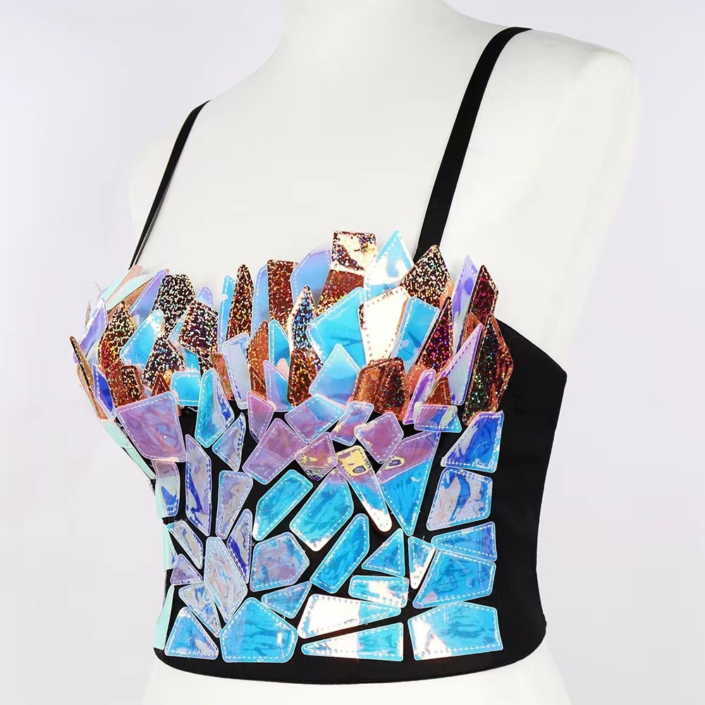 Hot Selling Rhinestone Sexy Tops New Clothes Sexy Corset Pearl Top Crystal Bustier