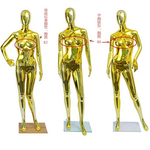 Shinny Gold Chrome Mannequin Silver Golden Display Shop Window Women Full Body Fiberglass Mannequins