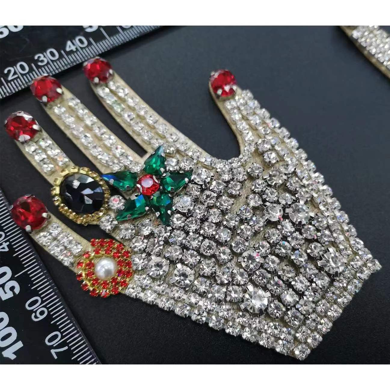 bling handmade crystal patch sequin applique rhinestone appliques patch for clothes