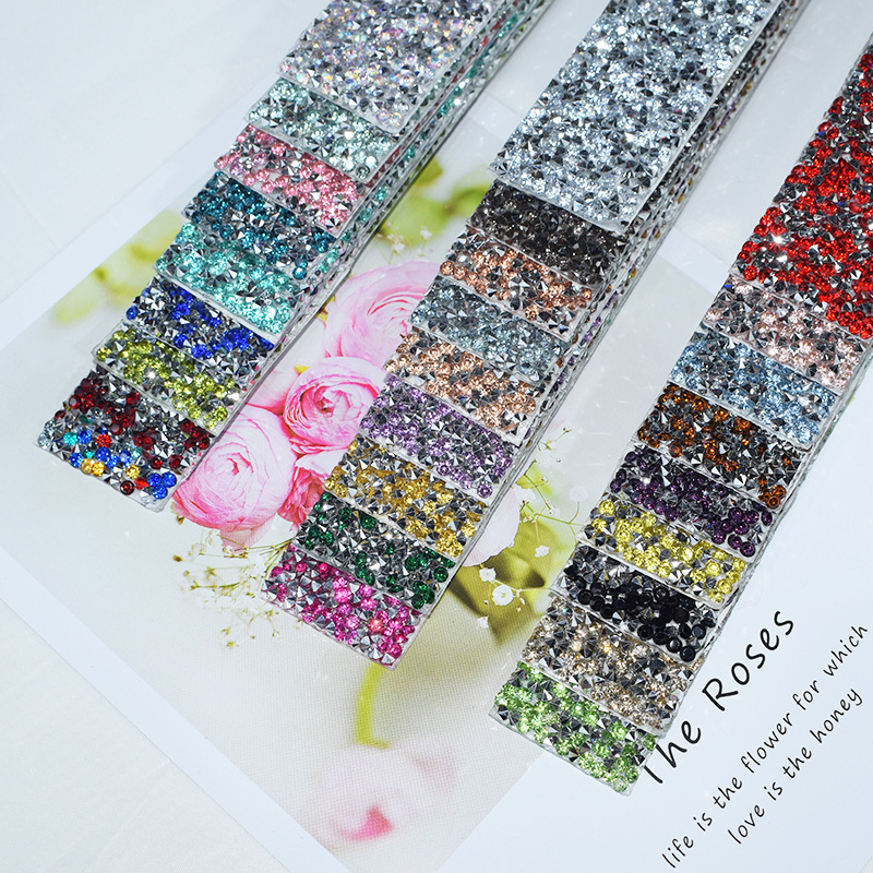 Hot Sell Resin Crystal Rhinestone Ribbon Jewel Strips DIY Decoration Sticker Rhinestone Trim