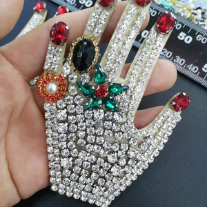 bling handmade crystal patch sequin applique rhinestone appliques patch for clothes