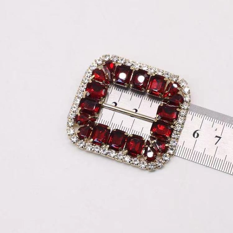 Shiny Shoes Decoration, Rectangular Rhinestone Crystal Buckle Rhinestone Belt Buckle