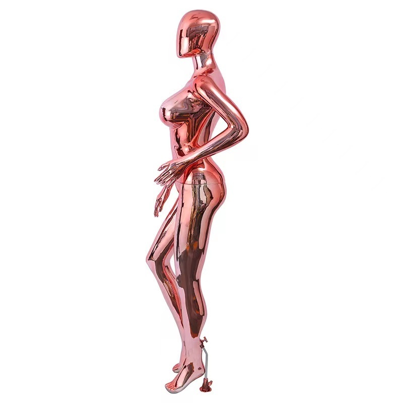 Shinny Gold Chrome Mannequin Silver Golden Display Shop Window Women Full Body Fiberglass Mannequins