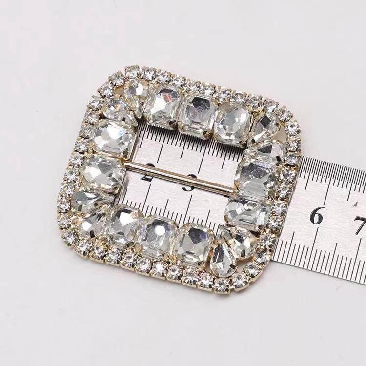 Shiny Shoes Decoration, Rectangular Rhinestone Crystal Buckle Rhinestone Belt Buckle