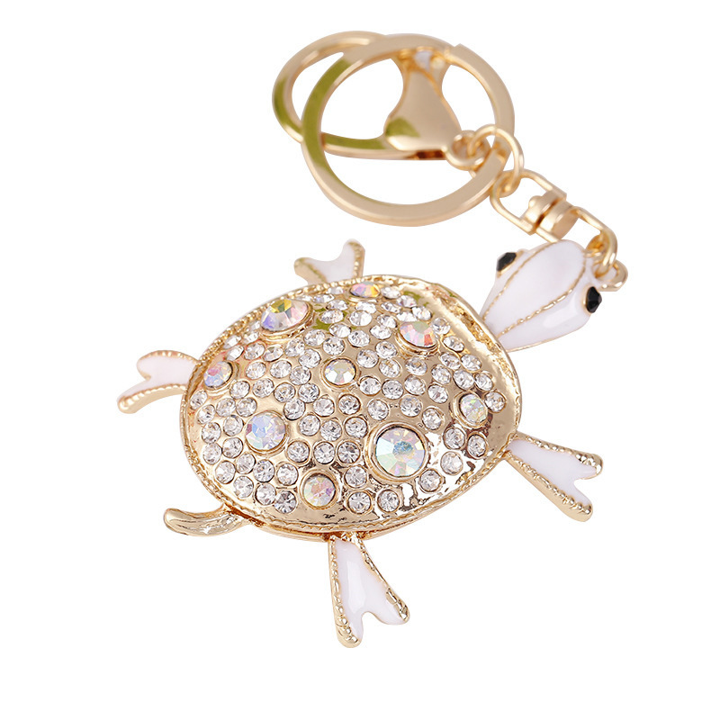 New innovative product tortoise shaped keychain cartoon animal diamonds  keychain