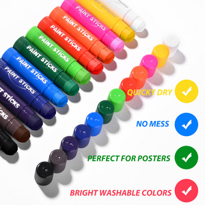 MeiduGaga 6 neon colors non-toxic fast drying mess free no dirty solid tempera paint stick  children friendly