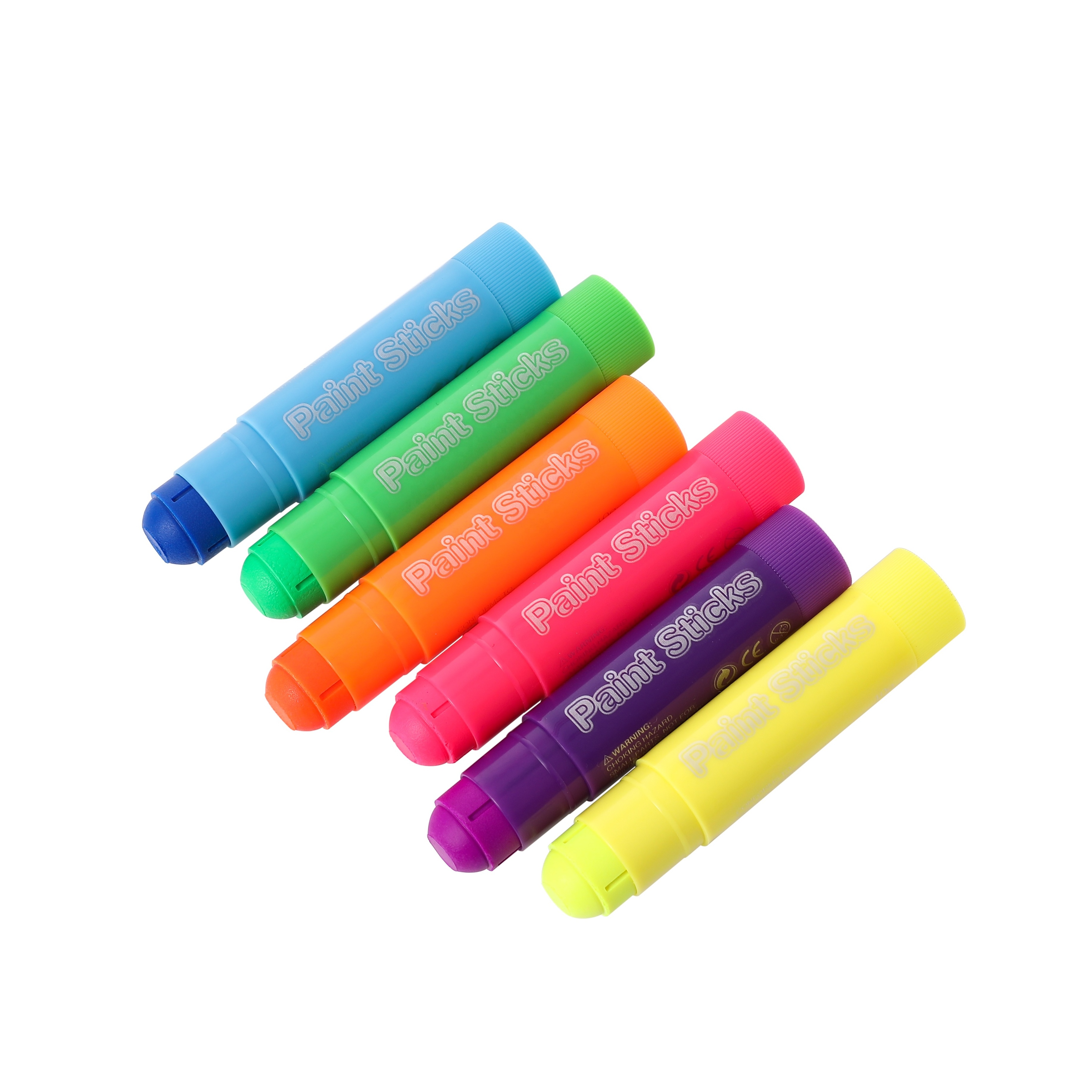 MeiduGaga 6 neon colors quick fast dry mess free no dirty solid tempera paint sticks wax crayon neon crayon set for kids