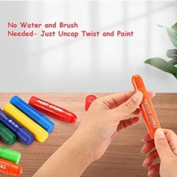 MeiduGaga 24  colors non-toxic fast drying mess free no dirty friendly solid tempera paint sticks