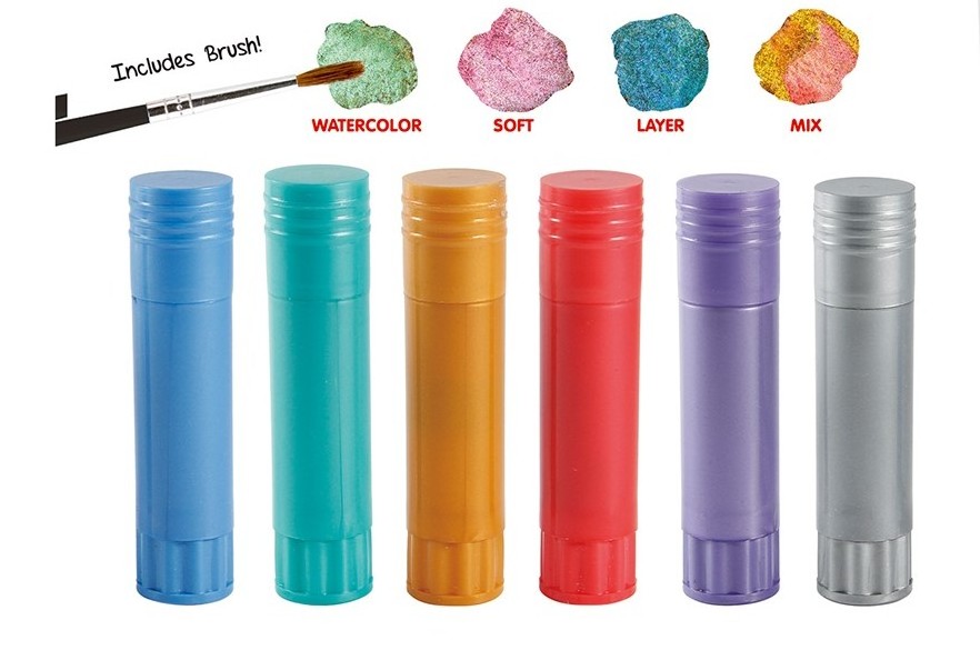 Wholesale  factory price high quality 6 colors washable metallic creamy crayons