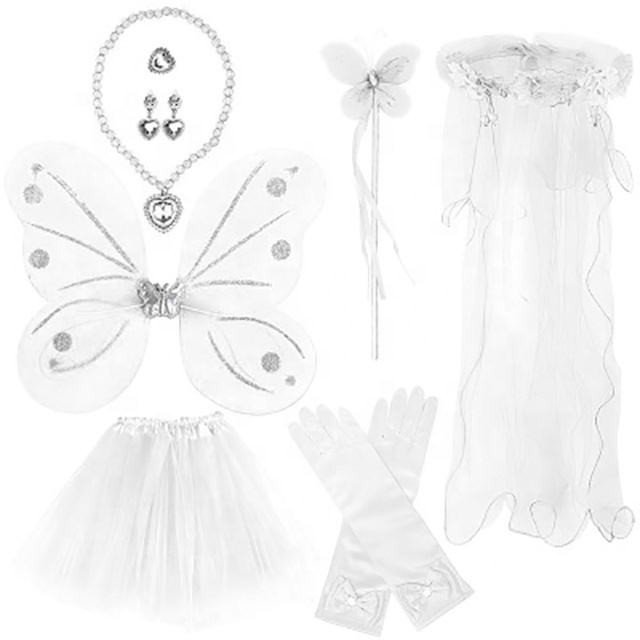 Children's dress up suit butterfly wings Mesh skirt Fairy stick girls party dresses Princess costume