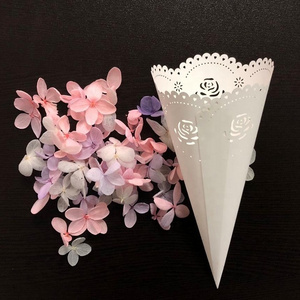 Hot Selling Laser Hollowing wedding confetti cones wedding supplies flower confetti cannon cup