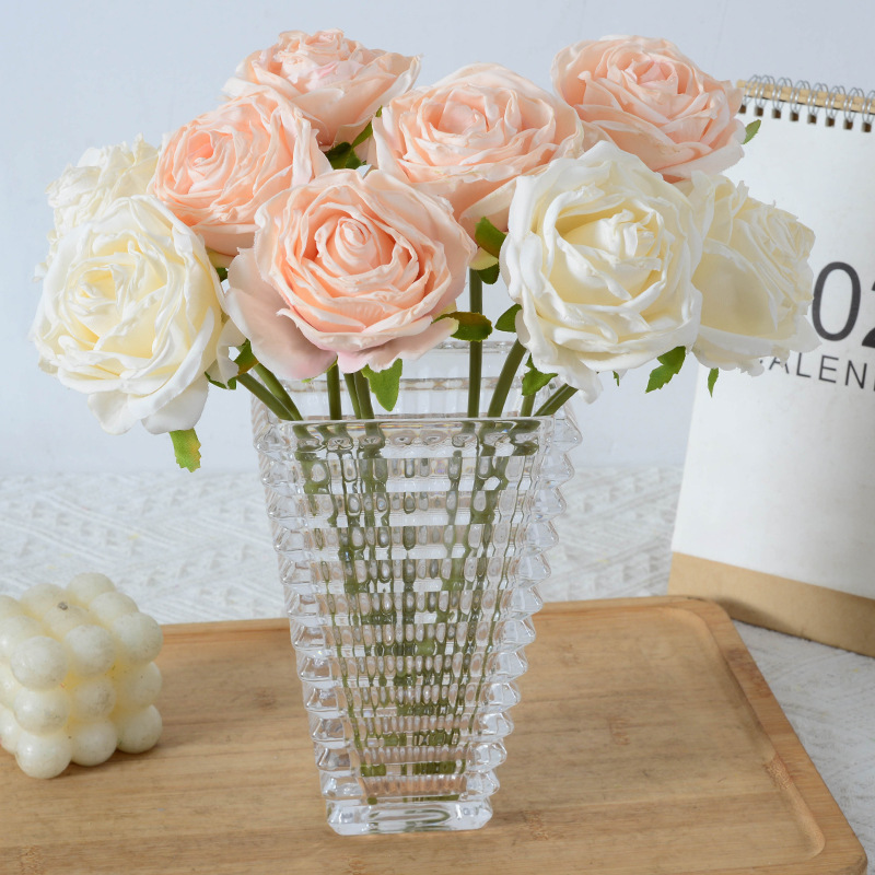 Artificial Baked Edge Burnt Edge Lychee Rose Simulation Bouquet Flowers Living Room Table Decoration Floral Decoration