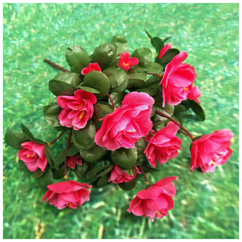 21 heads artificial azaleas flowers home decoration flowers for indoor and outdoor wedding plastic flower