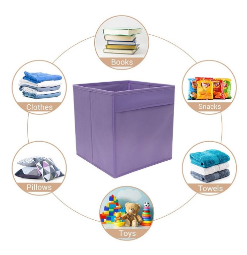 Nonwoven fabric  house hold storage fabric folding with handle clothes toy  kid toy storage boxes bin organizer