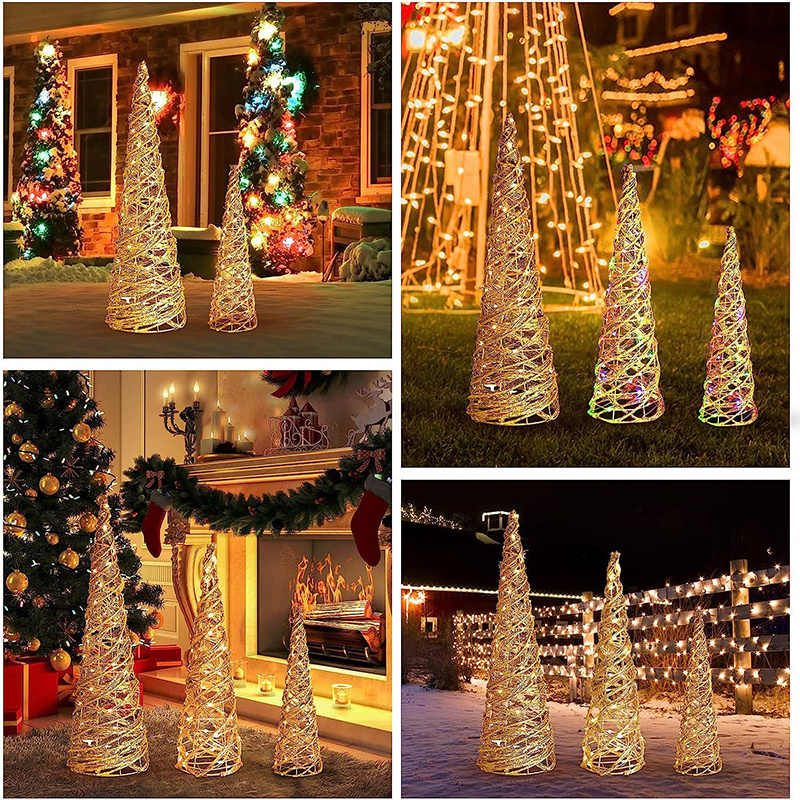 christmas decorations luxury bright Home window shopping mall decoration ceiling wrought iron conical iron tower christmas tree