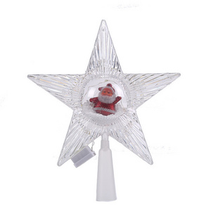 Luminous Pentagonal Star Christmas Tree Decoration with Plastic Interior Tree Top Star for Holiday Decorations