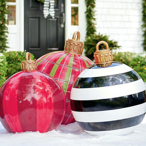 commercial big shiny inflatable balls christmas Printed pvc outdoor christmas decorations large giant inflatable christmas balls