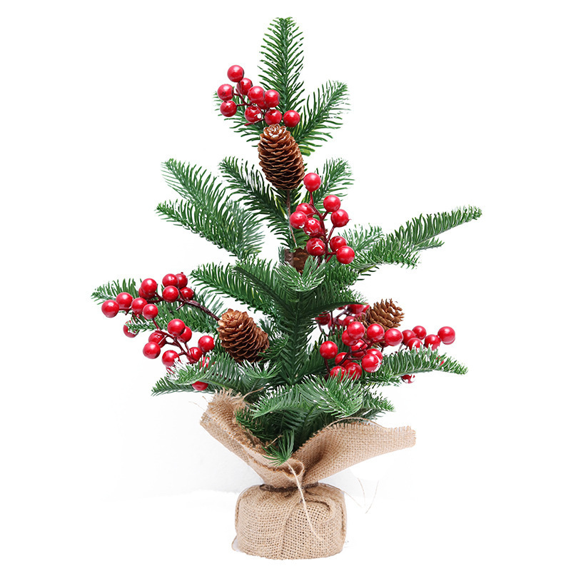 42cm Pineapple Cherry  Snow Mini Christmas Tree  Desktop Decorations for Mall Decorations