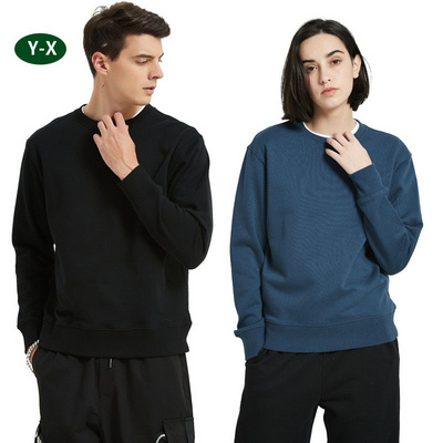 Y-X Fashion Plain Black Hooded Sweatshirt Custom Logo Sweatshirt High Quality Pullover Sweatshirt Without Hood