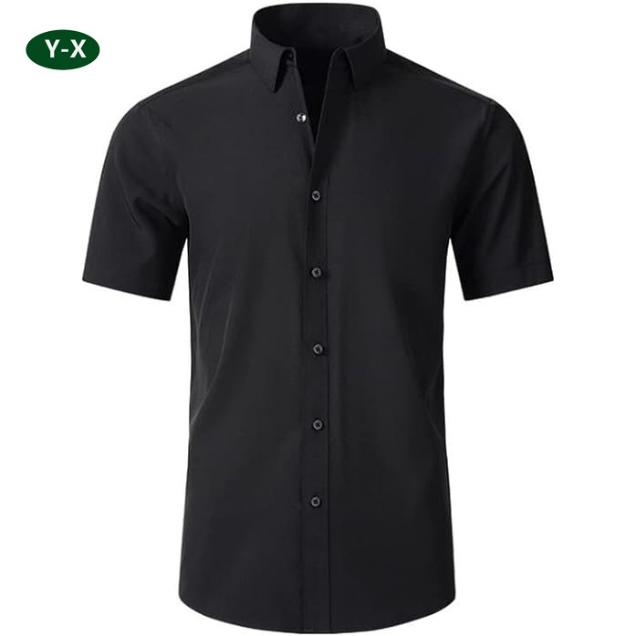 Custom Mens Non Iron Dress Shirts Wrinkle Free Short Sleeve Button Up Shirts Business Casual Button Down Shirt