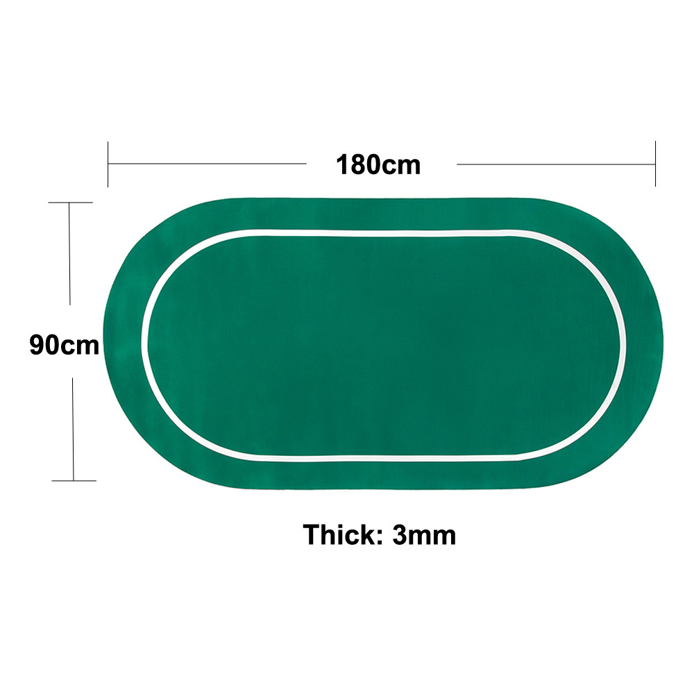 Non-Slip Poker Table Game Mat Card Game Rubber Mat with Black Carrying Case Table Cover