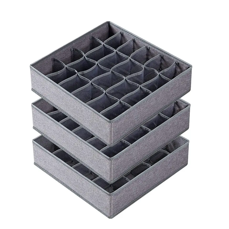 Foldable Cabinet Closet Storage Boxes Sock Underwear Organizer 64 Cell Drawer Dividers