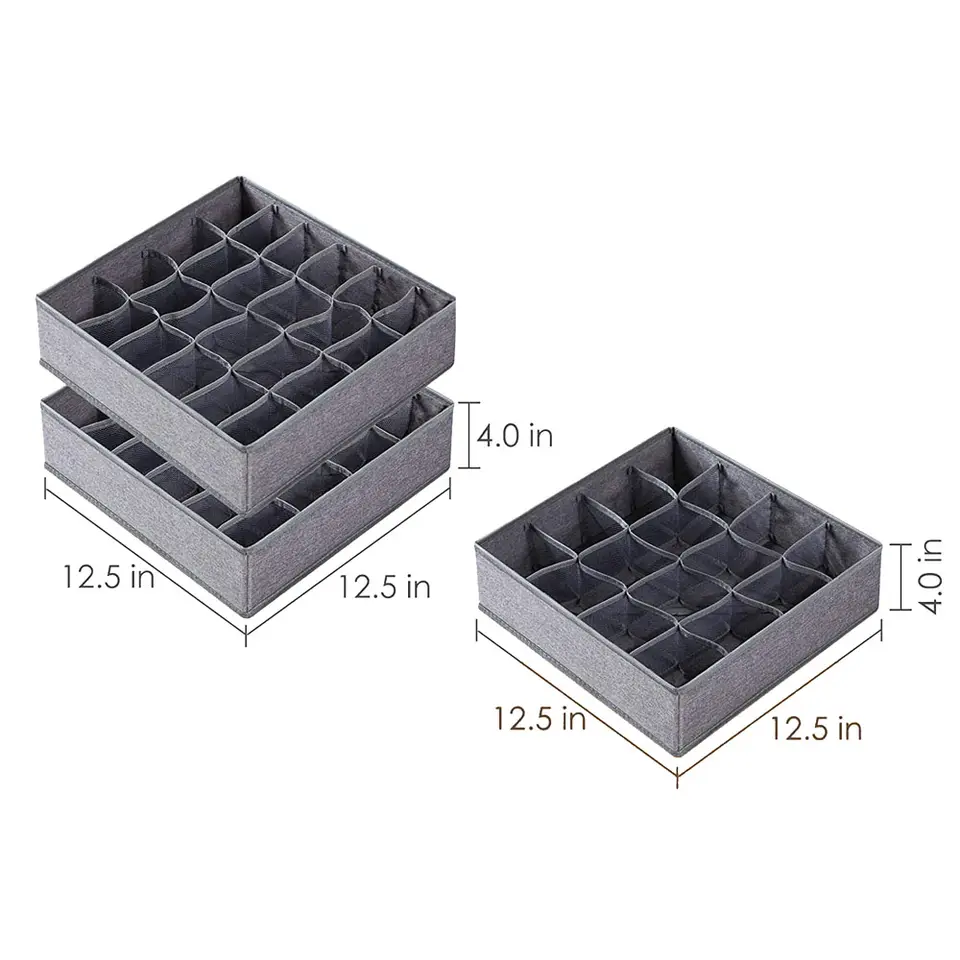 Foldable Cabinet Closet Storage Boxes Sock Underwear Organizer 64 Cell Drawer Dividers