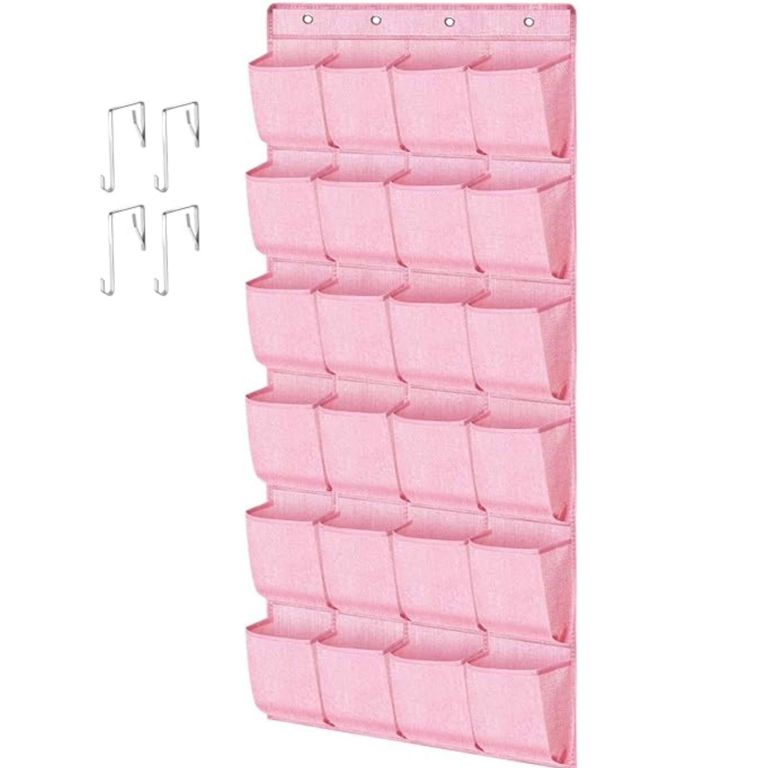 24 Large Pockets Shoe Organizer Over the Door Hanging Shoe Rack Organizer For Girls Women Kids Room