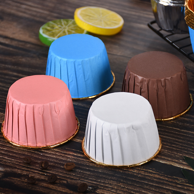 Wholesale 50pcs/pack muffin cupcake liner disposable Baking Foil Cake Cupcakes High Temperature Resistant Paper Cake Cup