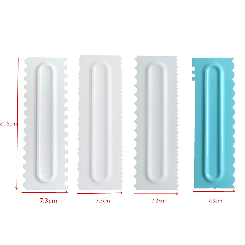 Cake Decorating Comb Scrapers Smoother Plastic Sawtooth Cake Cream Edge Scraper Tool